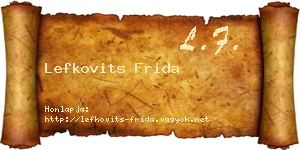 Lefkovits Frida névjegykártya